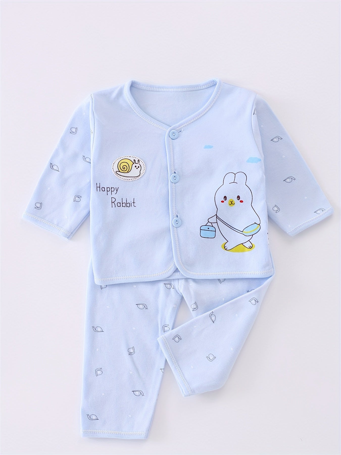 7pcs Newborn Outfits Gifts, Cute Graphic Baby Boys Girls Cotton Comfy Clothes Set - Footed Pants Cardigan Top Trousers Hat Bib Set Outdoor Clothes Outdoor Clothes
