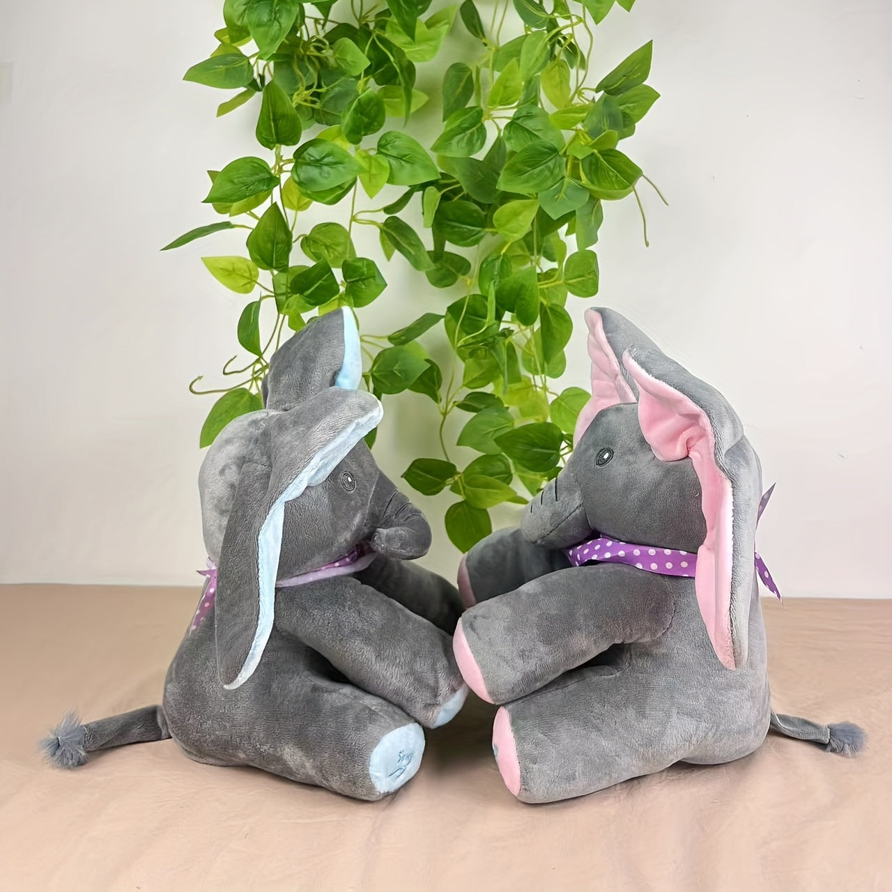 Hide-And-Seek Elephant Plush Toy, Baby Girl Hide-And-Seek Game Toy Singing Interactive Musical Toys, a Good Gift for Girls Over 6 Years Old Activity Ear Hide-And-Seek Bear Doll
