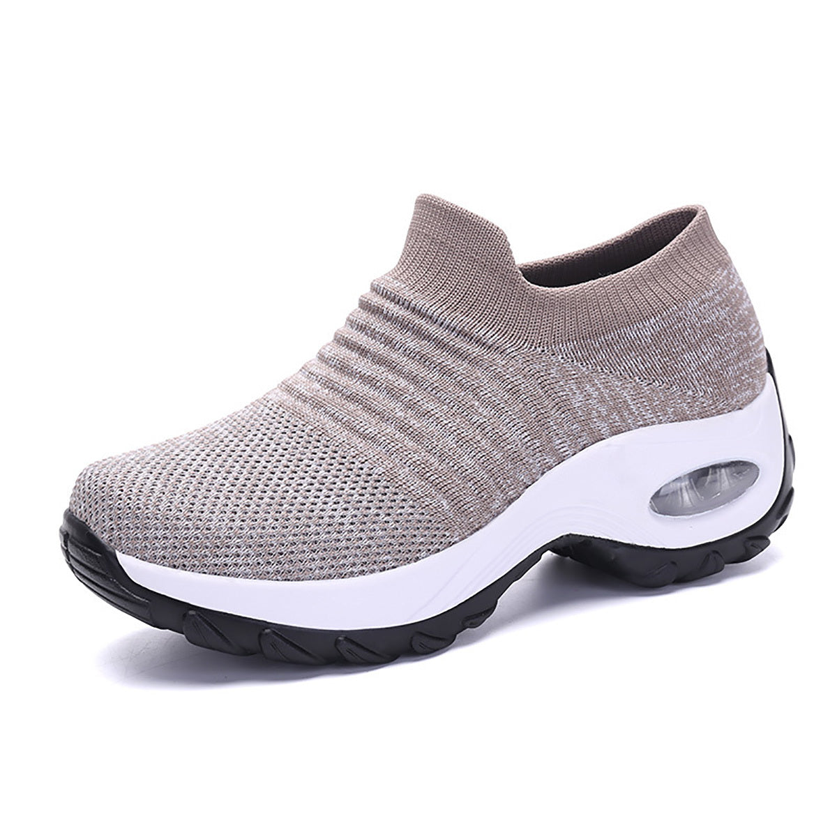 Women's Casual Sneakers - Geometric Pattern, Fabric Upper with PU Sole - Summer Footwear | Breathable & Lightweight | Pull On Low Top Design