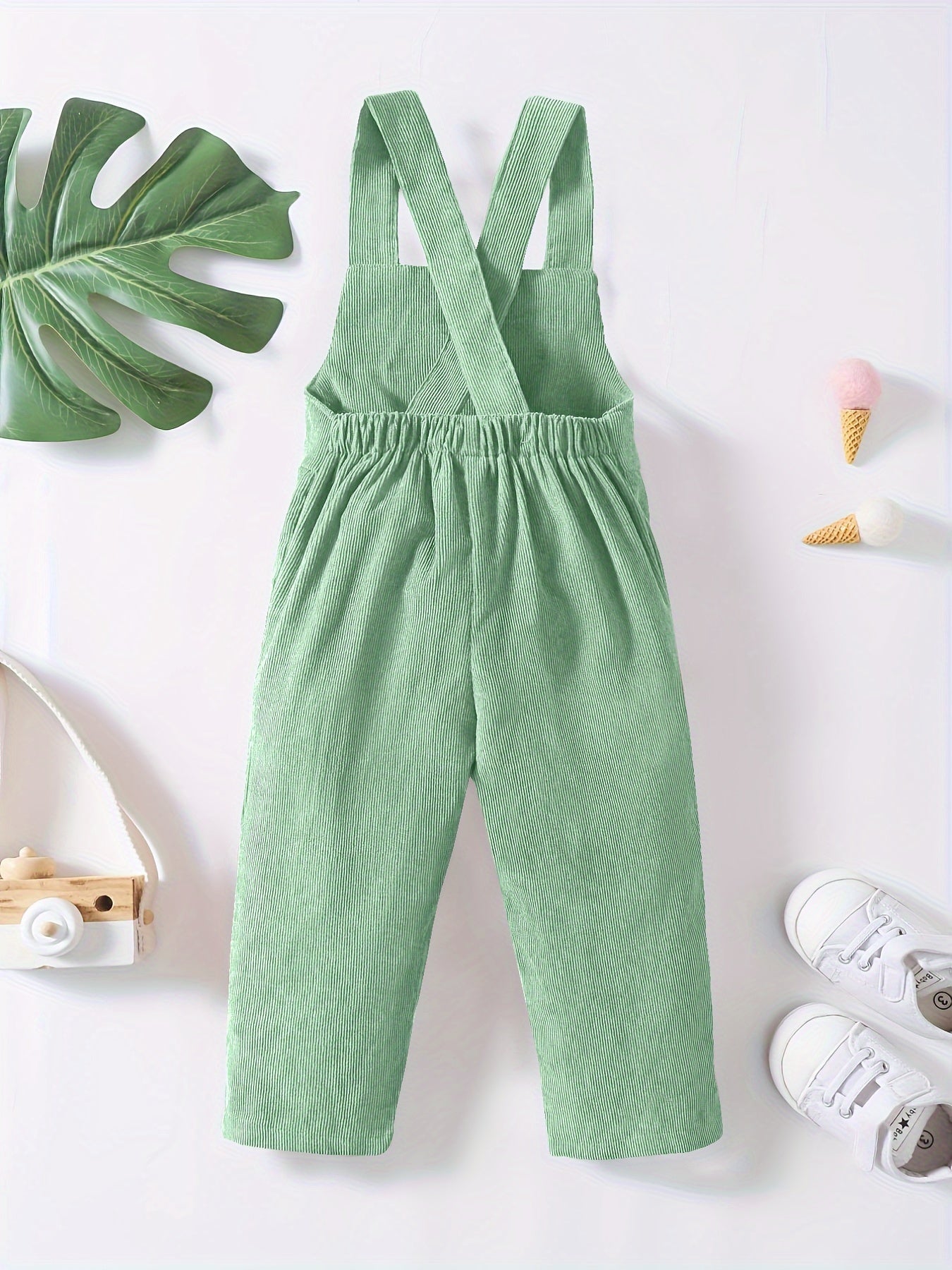 Casual Corduroy Knotted Toddler Baby Overalls, Jumpsuit With Pocket, Retro Strap Pants For Boys Girls