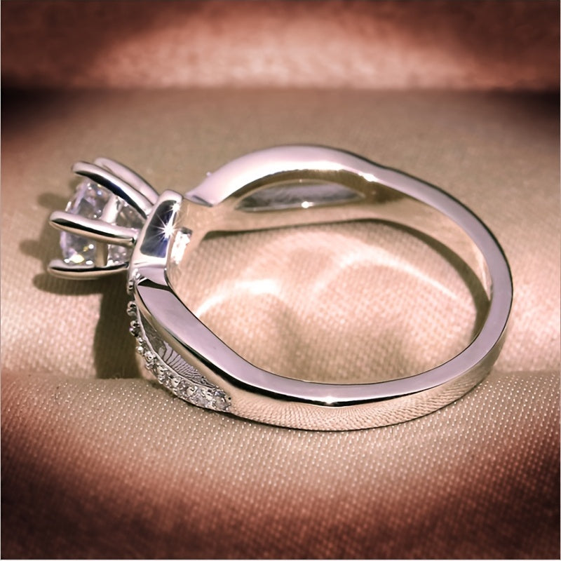 Elegant & Simple Engagement Ring for Women - Cubic Zirconia, Perfect for Daily Wear & Valentine's Day Gift