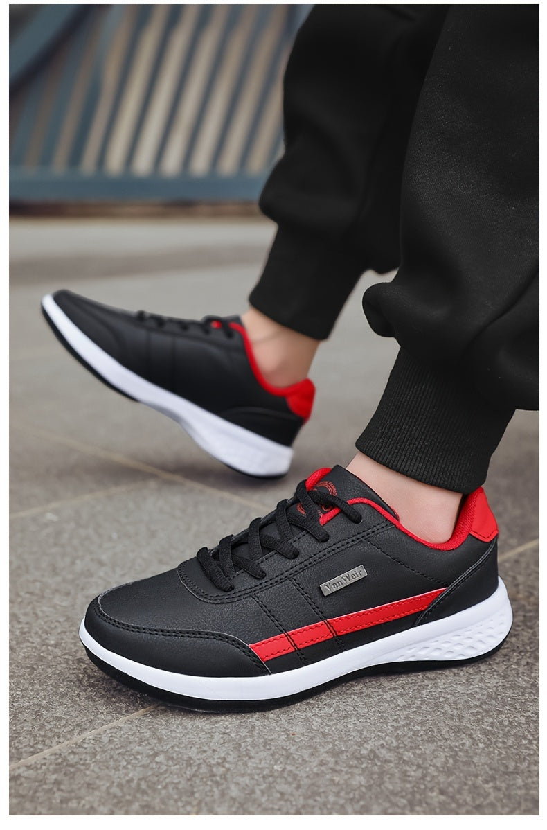 VanWeir Lightweight Men'S Shoes | Navy Blue/White, Lace-up sneakers with MD/TPR Sole, Breathable Fabric Lining for Outdoor, Hiking & Casual Wear