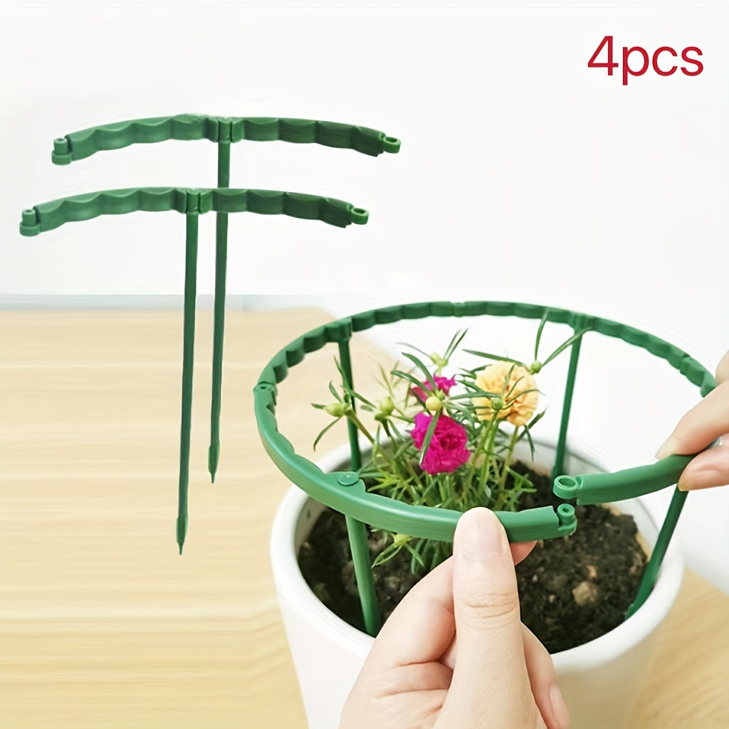 [Popular Choice] 4pcs 9.84in-Plastic Plant Support Pile Frame Greenhouse Arrangement Semicircle Fixed Rod Indoor Flower Plant Vine Climbing Bracket