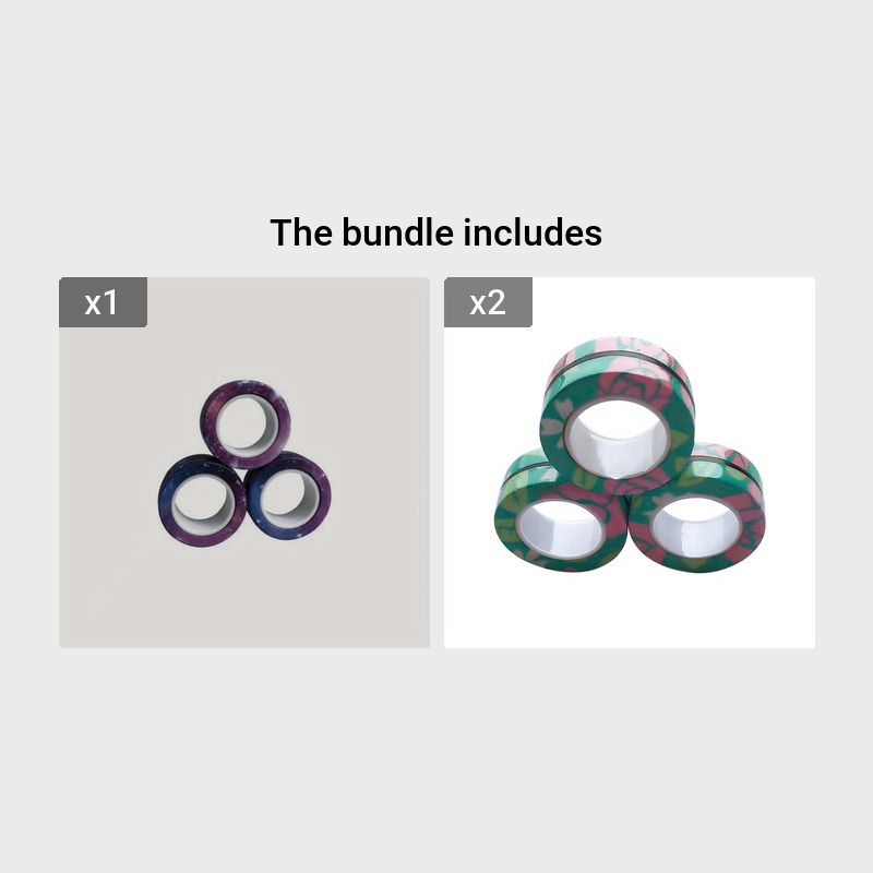 3pcs Magnetic Rings Toy Set, Adult Magnets Spinner Rings, Creative Toy