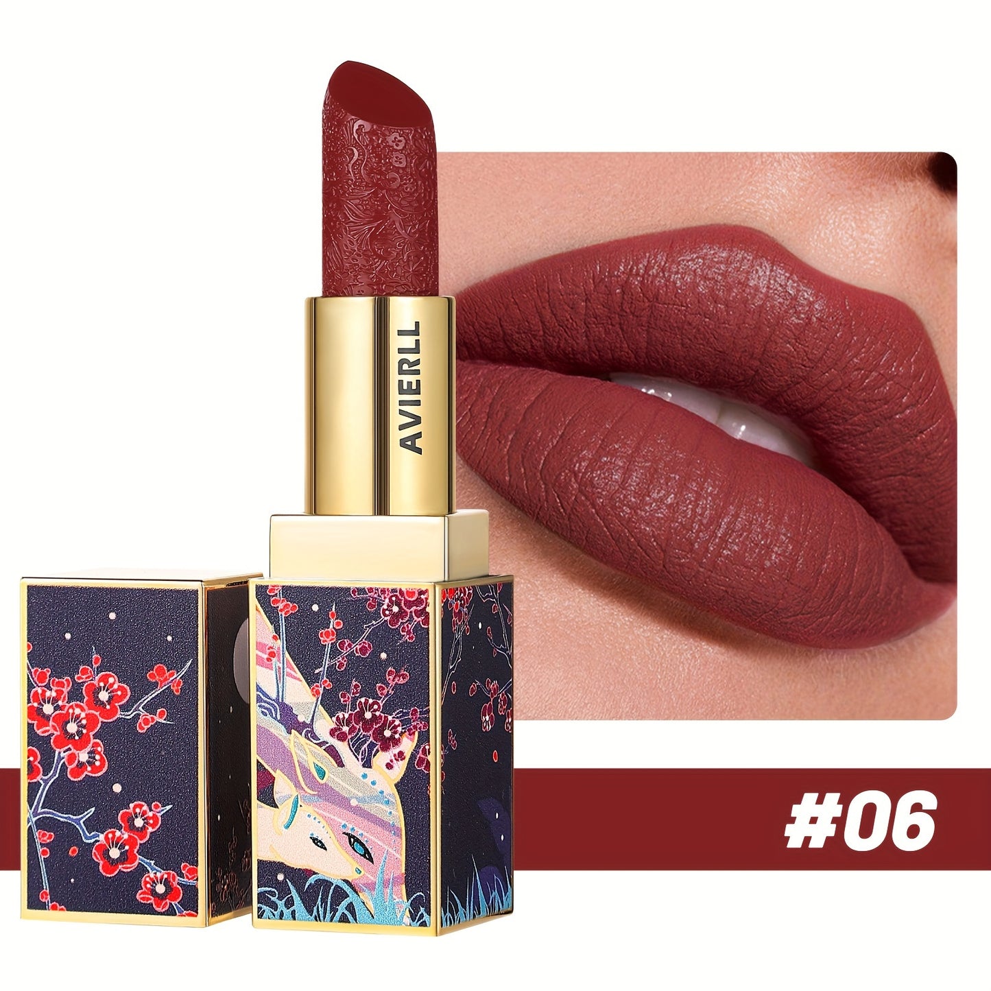 Exquisite Matte Velvet Lipstick Set - Moisturizing, Non-Sticky, Smudge-Proof, Waterproof, Lipstick - Perfect Festival Gift For Women - Chinese Traditional Printed Valentine's Day Gifts, Lunar New Year Gifts