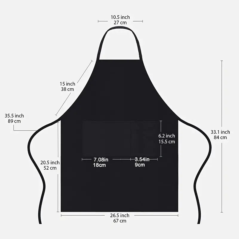 1pc Polyester Kitchenware Printed Apron With Pockets, Adjustable Oil & Stain Resistant Halter Apron For Chef Gardening Cooking Baking Florist Shop Painting Pinafore Barista, Bib Overalls