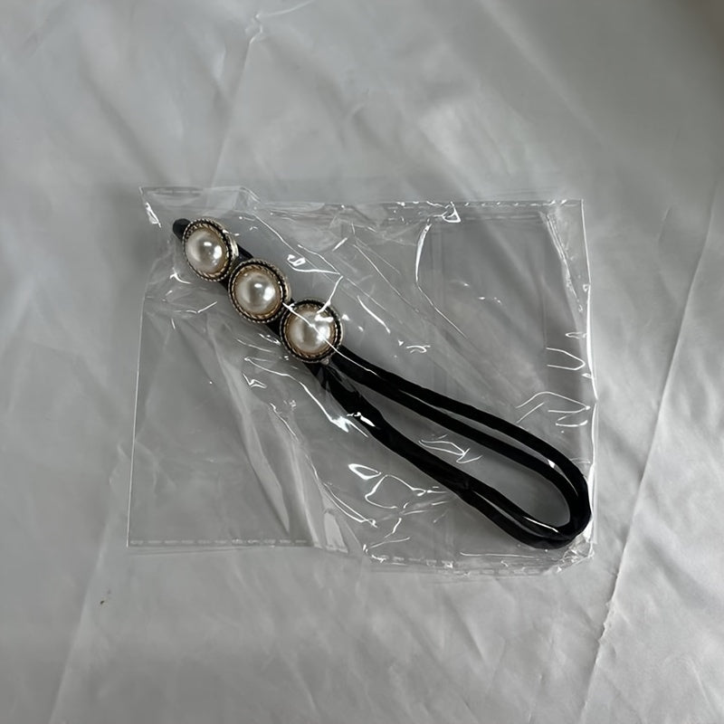 1pc Chic Flower Pearl Hair Bun Maker - Instant Elegant Donut Style - Versatile Hair Ties for Effortless Buns - Perfect for Any Occasion