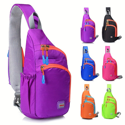 Rugged Waterproof Nylon Waist Pack - Stylish Sling Bag with Secure Zipper Compartment & Handy Side Pocket for Outdoor Adventures