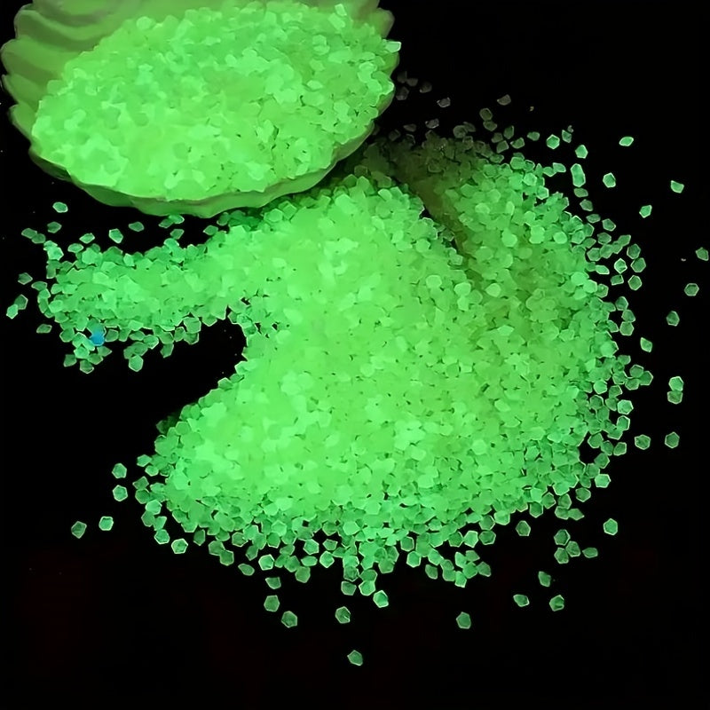 1000pcs/bag Garden Gardening Aquarium Viewing Fluorescent Small Gravel Broken Vase Hourglass Luminous Sand Fluorescent Particles, 25g