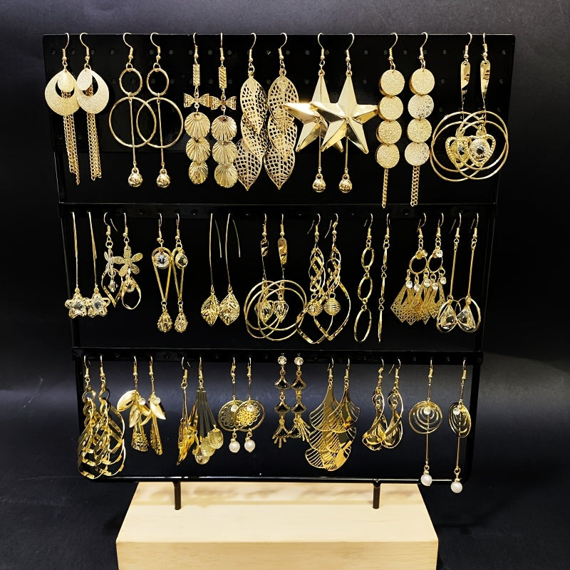10 Pairs of Fashionable And Elegant Long Hook Women'S Earrings Flower Leaf Water Drop Design Luxury Drop Earrings Party Jewelry Set