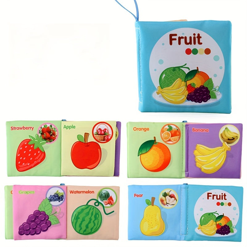 8 & 5 & 3 Soft Cloth Baby Book Sets Cognitive Cloth Books Fruit Animal Educational Toys, Early Education Cloth Books Are Tear-Resistant And Washable Cloth Books with Vivid Fruit, Animal And Ocean Themes Promote Early Learning