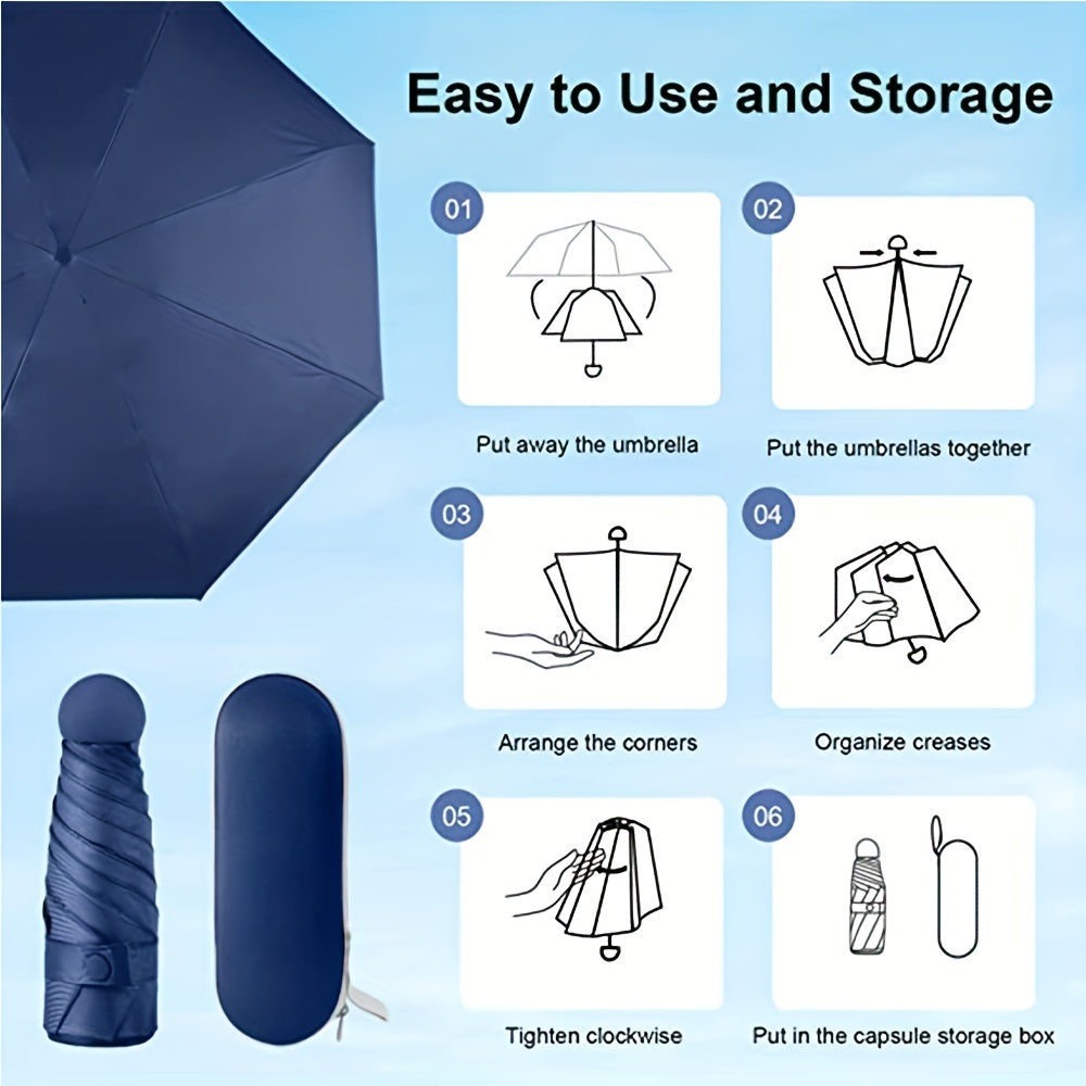 [Portable Mini Pocket Umbrella] Lightweight Portable Multi-Color Foldable Mini Pocket Umbrella | High-Quality Travel Umbrella for Christmas, Valentine's Day, Mother's Day, Women's Day, Ramadan, and Birthday Gifts