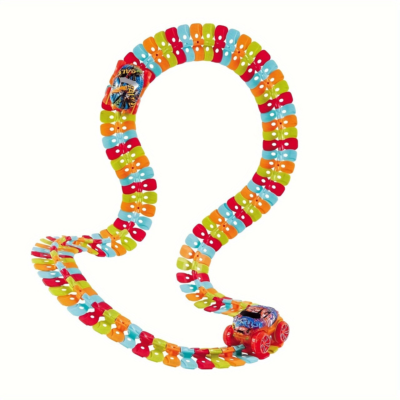 1 Set Race Track Car Toy, Rail Car Game Set, for Boys And Girls, Colorful Luminous Hangable Electric Rail Cars, Birthday Gifts, for Fun At Christmas Parties (without battery) as Halloween Gift for winter