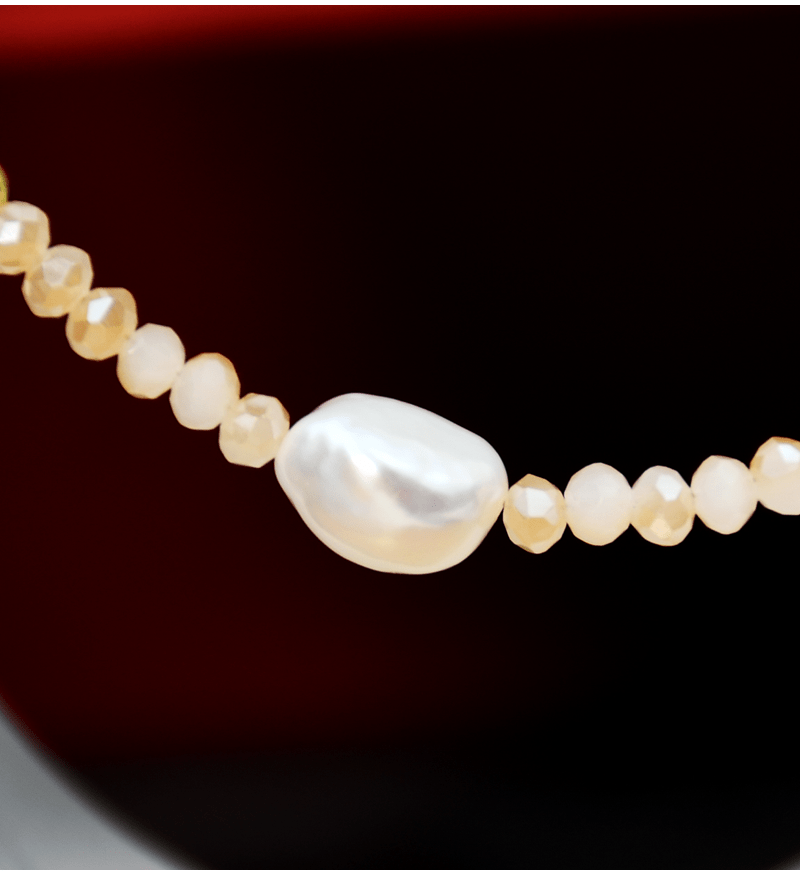 Natural Freshwater Pearl Beaded Necklace Boho Style Adjustable Neck Chain Everyday Jewelry Gift
