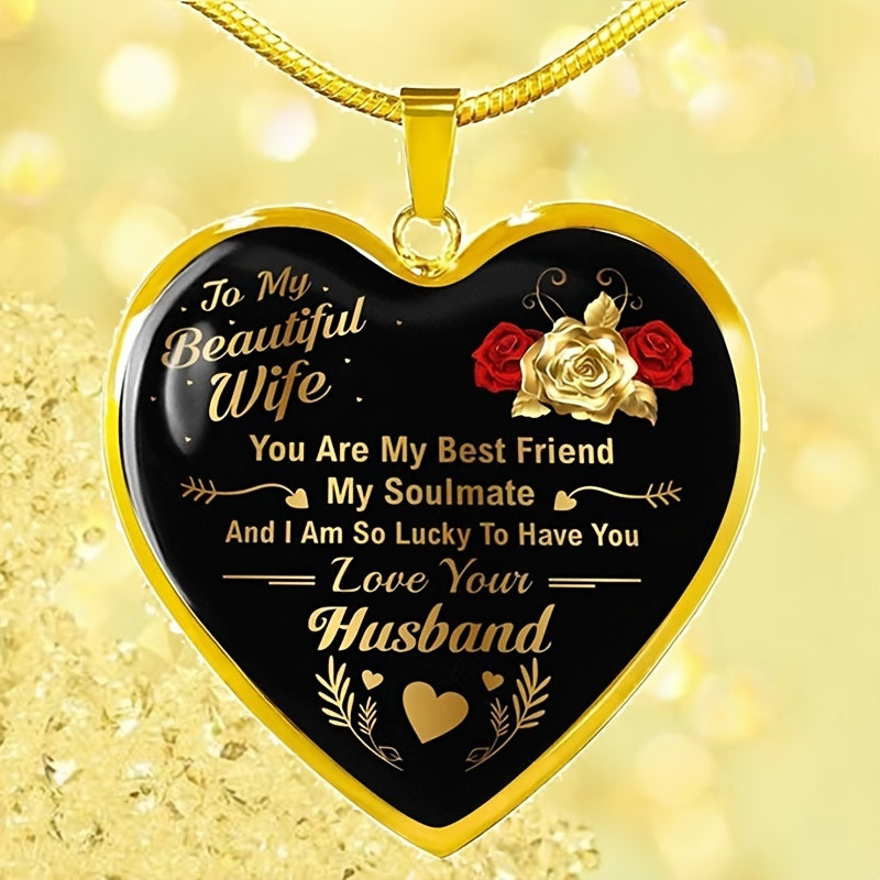 to My Wife You Are My Best Friend I Always Love You Heart Pendant Necklace to Wife Anniversary Birthday Gift From Husband