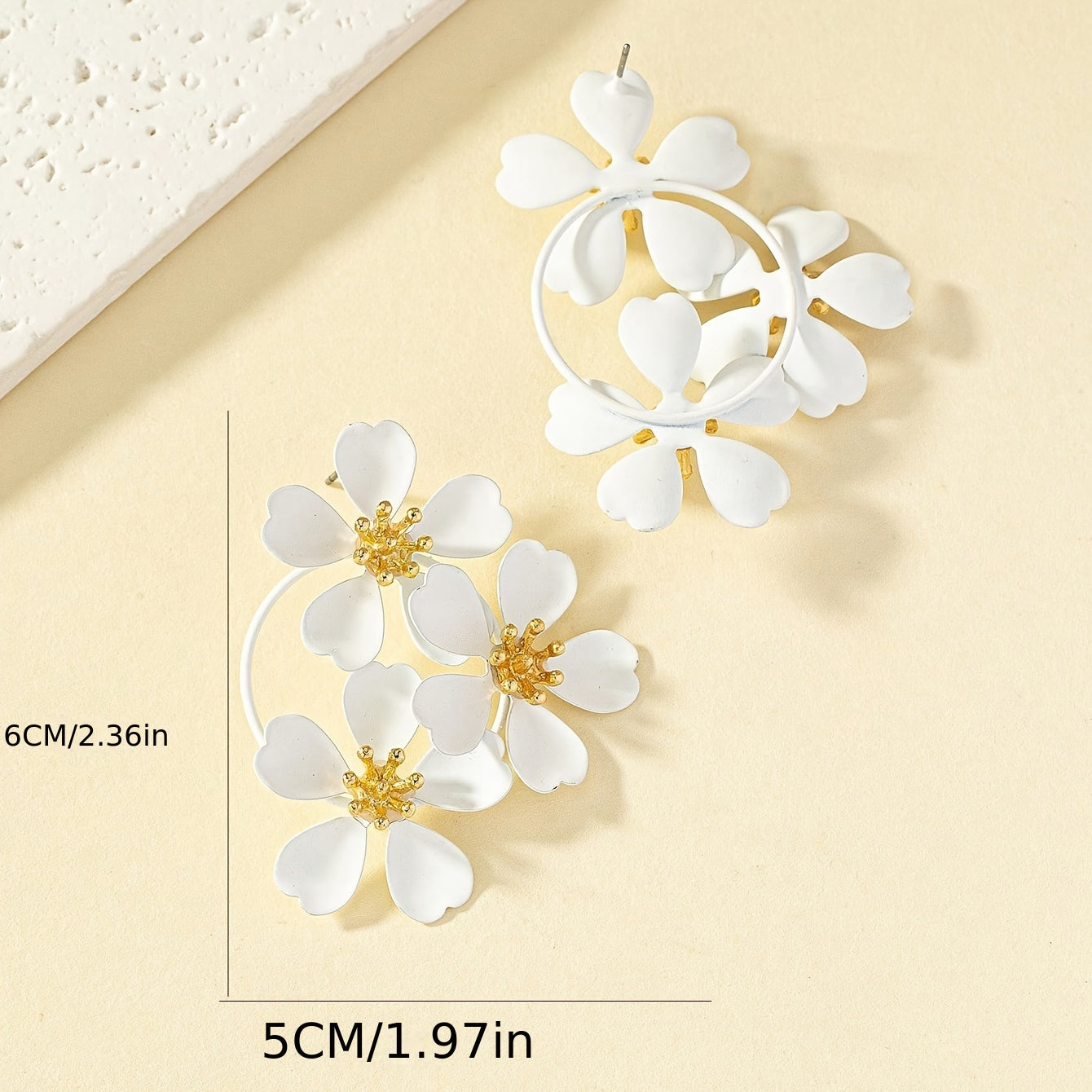 Fashionable Retro Flower Earrings - Zinc Alloy Vintage Punk Style - Gracefully Detailed for Womens Parties - Exaggerated Delicate Design