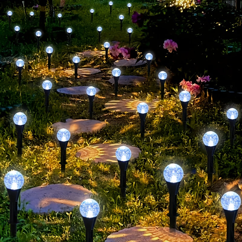 20pcs Solar Garden Lights, Outdoor Lawn Lamps with 8 Lighting Modes, Automatic On/Off, Metal Construction, Flower Theme, Push Button Control, Ideal for Christmas, Weddings, Parties, Camping, Birthday Decorations, Outdoor Deco
