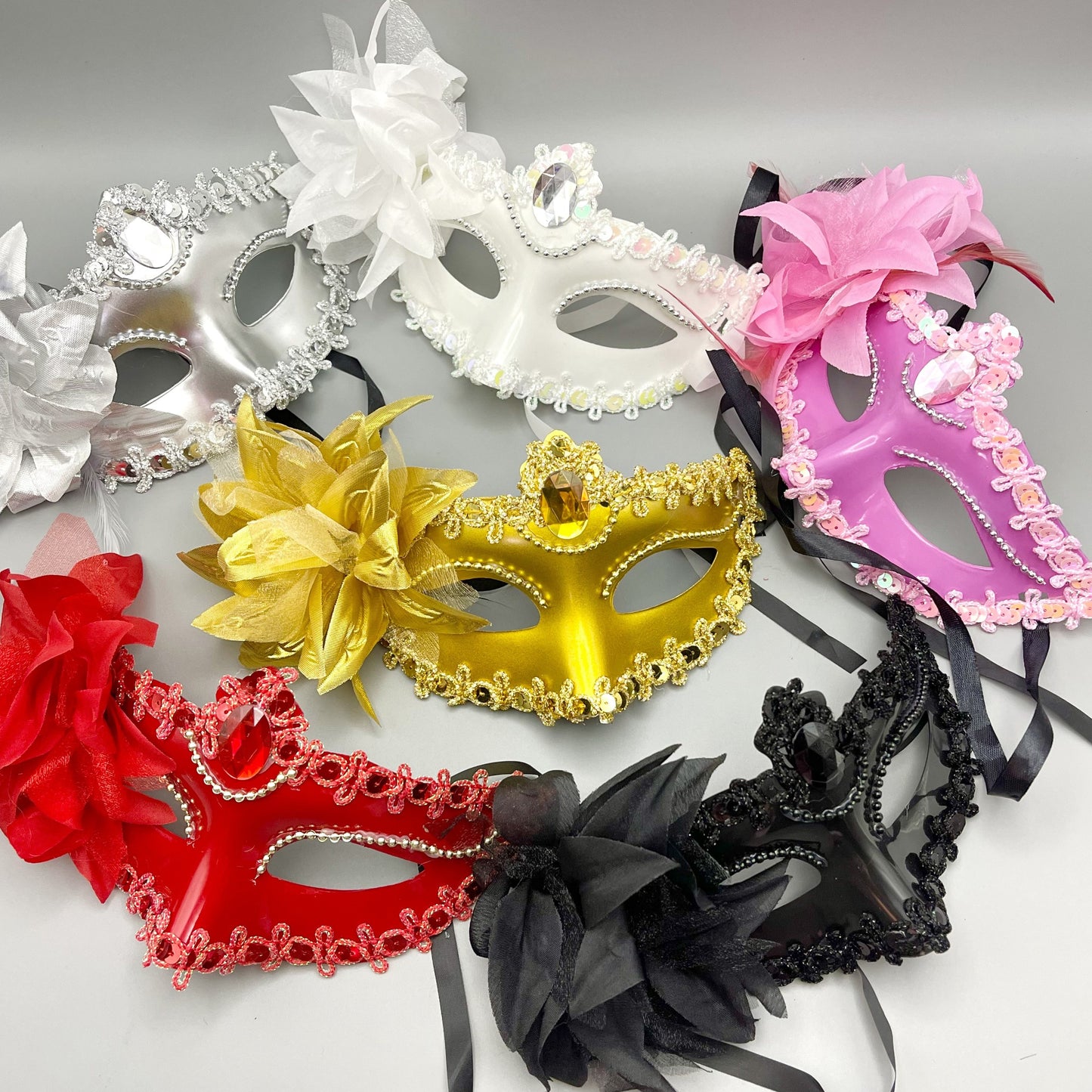 1pc Elegant Lily Flower Rhinestone Mask, Party Dress-Up Mask, Social Gathering Props