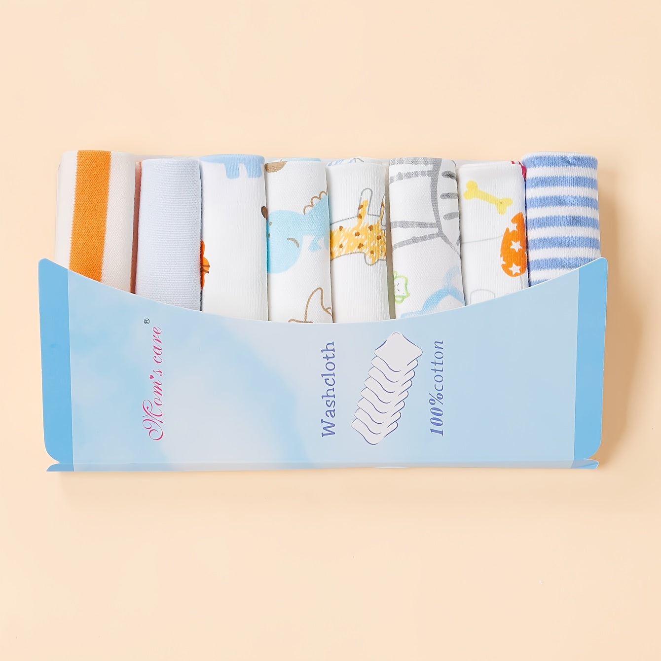 8pcs Adorable Baby Nursing & Feeding Towel Set - Soft, Absorbent, Multi-Use Washcloths, Bibs & Burp Cloths - Gentle on Sensitive Skin, Unisex for Boys & Girls - Perfect Gift for Baby Showers, Christmas, Halloween, Thanksgivin