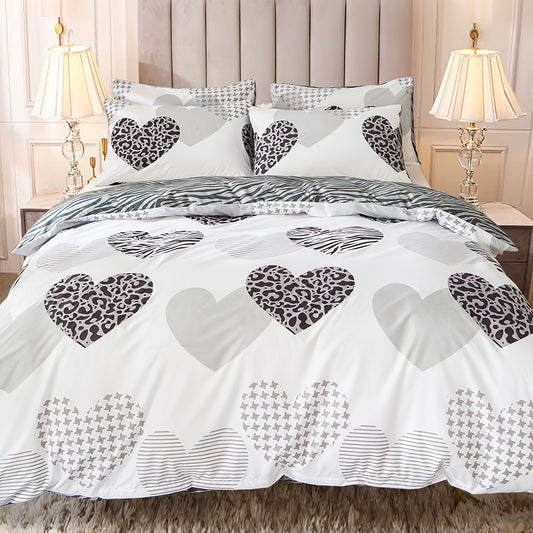 3pcs Multicolor Printed Duvet Cover Set | Polyester, Zipper Closure, Machine Washable, All-season Use