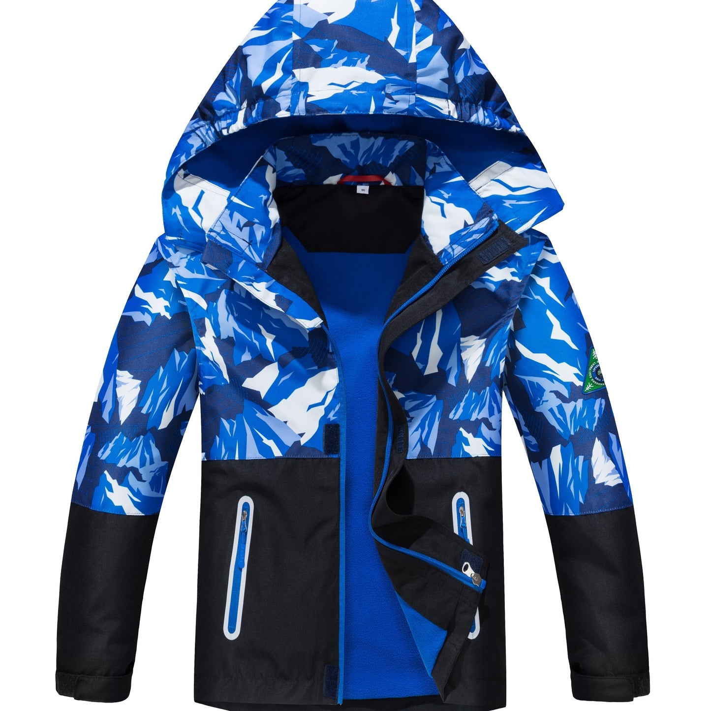 TOP&SKY KIDS Boys Lightweight High Quality Jacket with Removable Hood - Windproof Coat, Full-Zip Closure, Green/Black Camo, Machine Washable Outerwear for & Kids (Spring/Fall) - Ideal for Running, School, Travel, Kids Outdoor