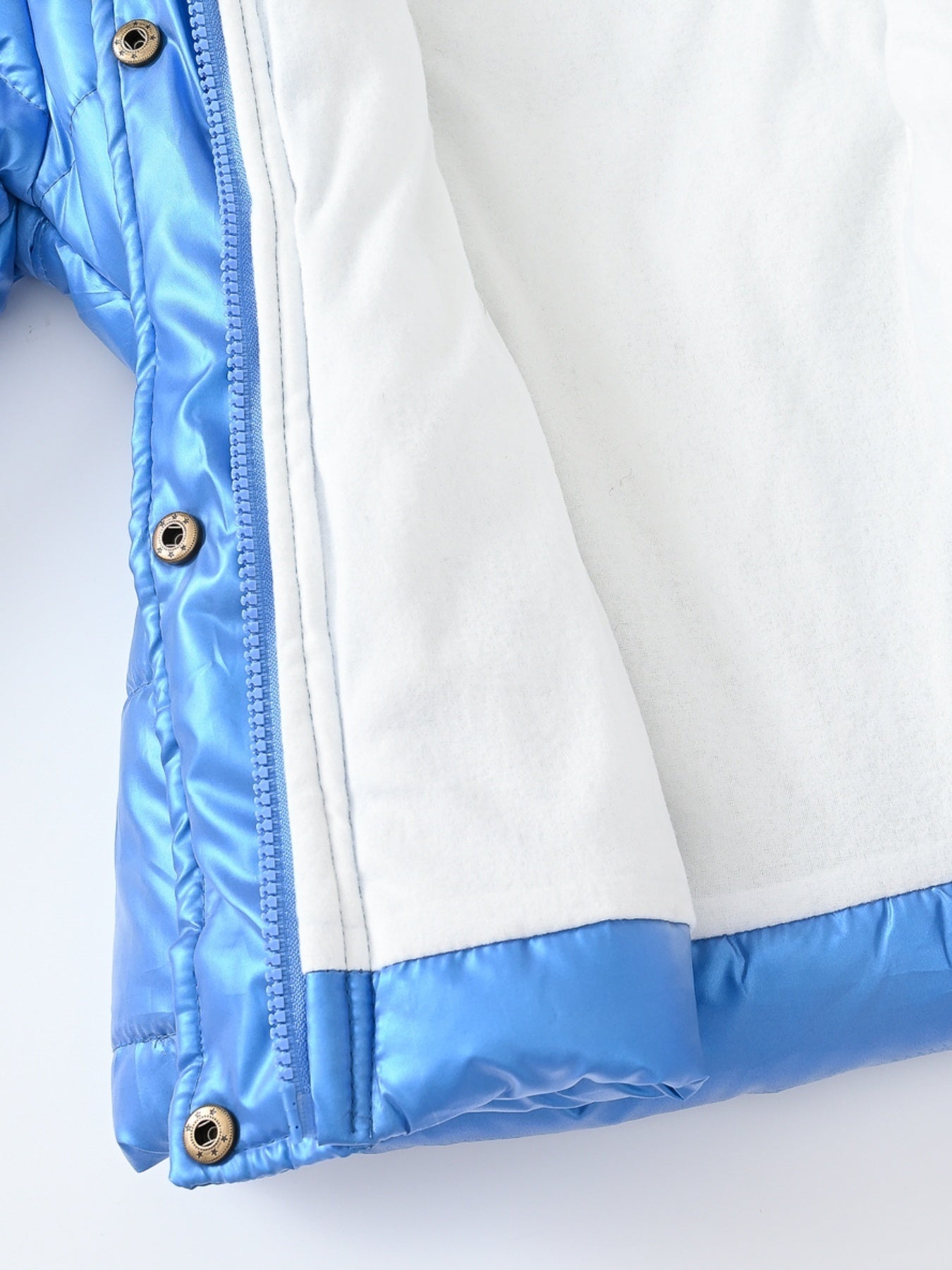 Children's Winter New Style Thickened Glossy Hooded Jacket for Boys and Girls, Mid-Length