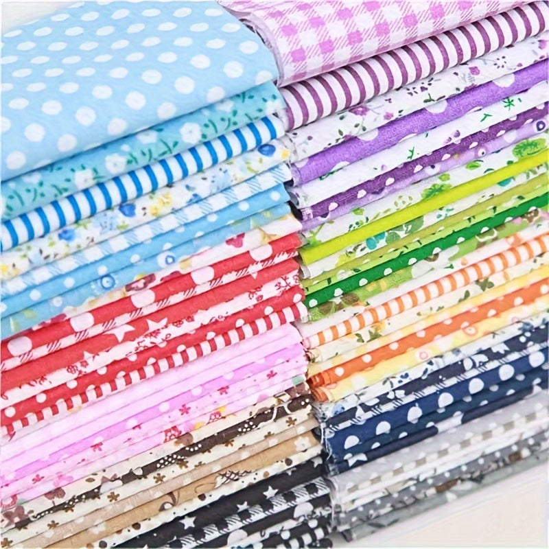 56pcs Patchwork Cloth Set, Flower Cloth, Cotton Blend Cloth, For DIY Sewing Scrapbooking Quilting Craft Patchwork 10cm*10cm/25cm*25cm