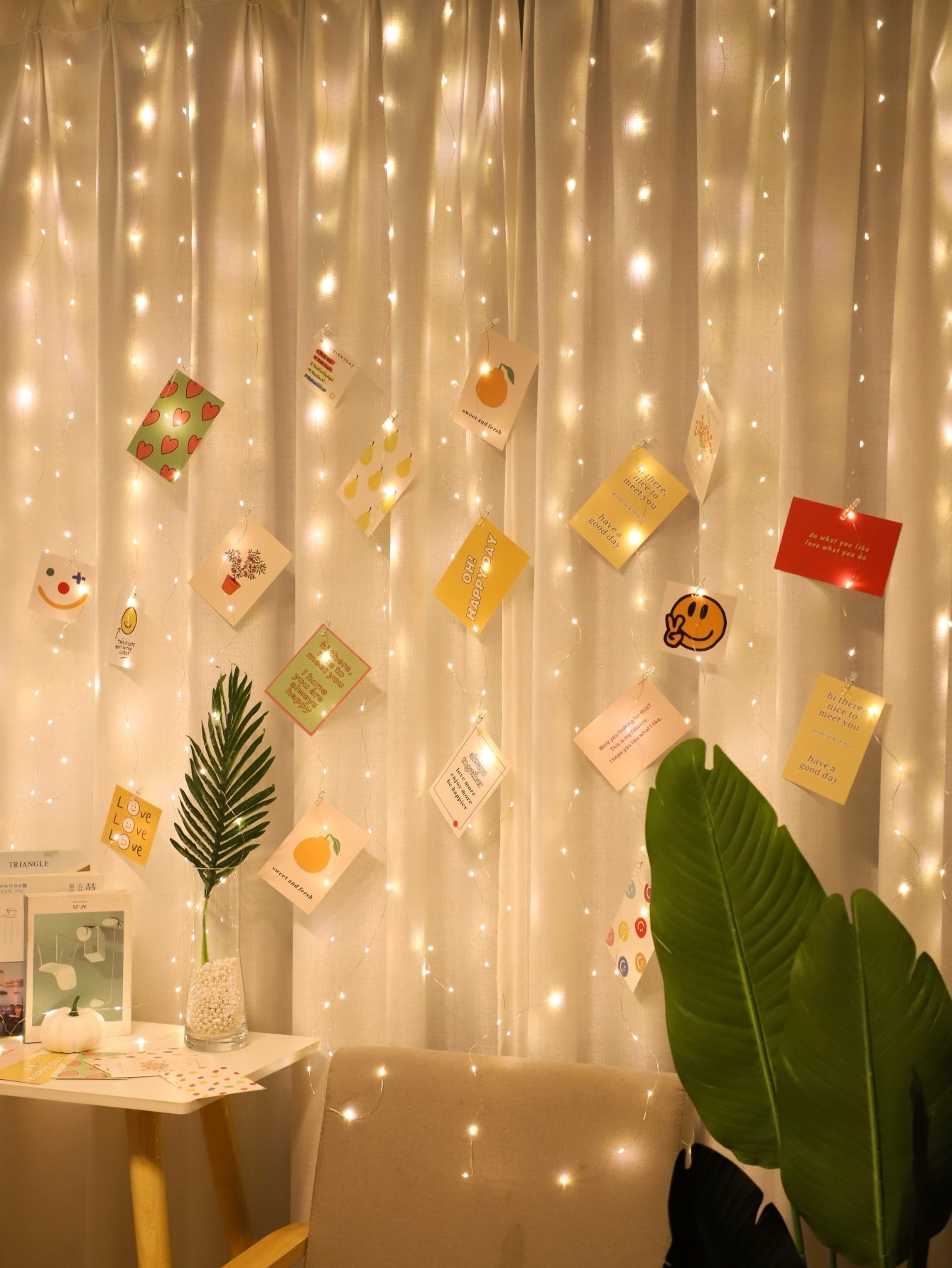 1pc, 200 LED Curtain Lights 199.95cm, Hanging Window Lights, Fairy Lights, Bedroom Decor, Indoor Decor, Christmas Holiday Party Supplies, Party Decor, Festival Decor Not Include Batteries, Halloween