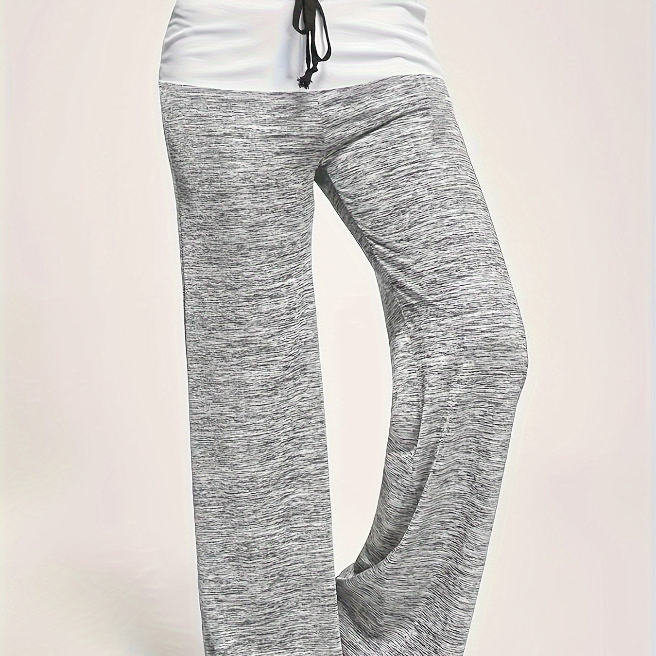 Wide Leg Elastic Yoga Pants, Loose Casual Drawstring Pants, Women's Clothing
