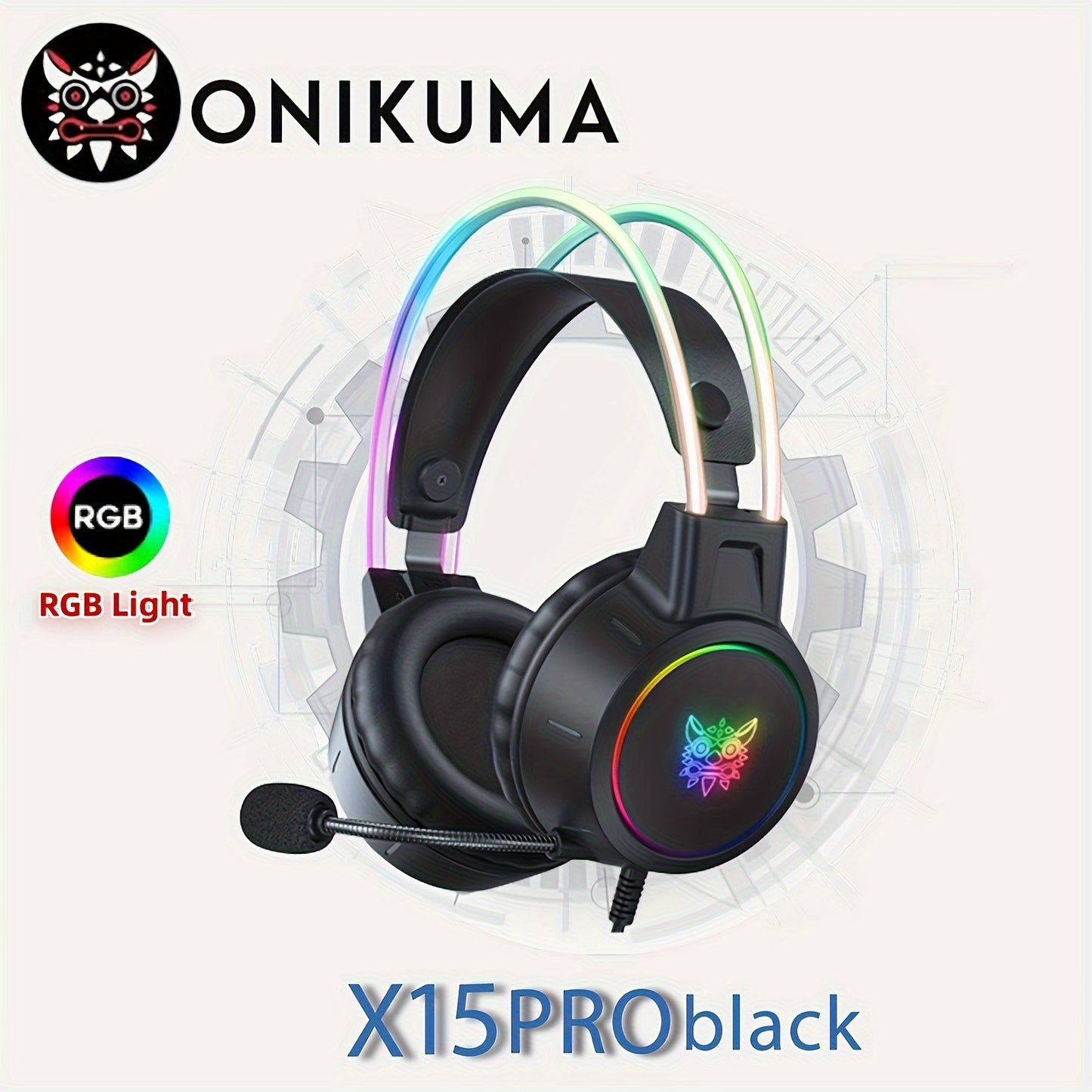 ONIKUMA Gaming Headset with Noise Canceling & Mic - - Stereo Sound, Compatible for PC/Laptop, Compatible with PSN/Xbox Live (No Direct for PS/PC), Compatible with Streaming Software, Plug & Play, Volume Control on Headset, fo