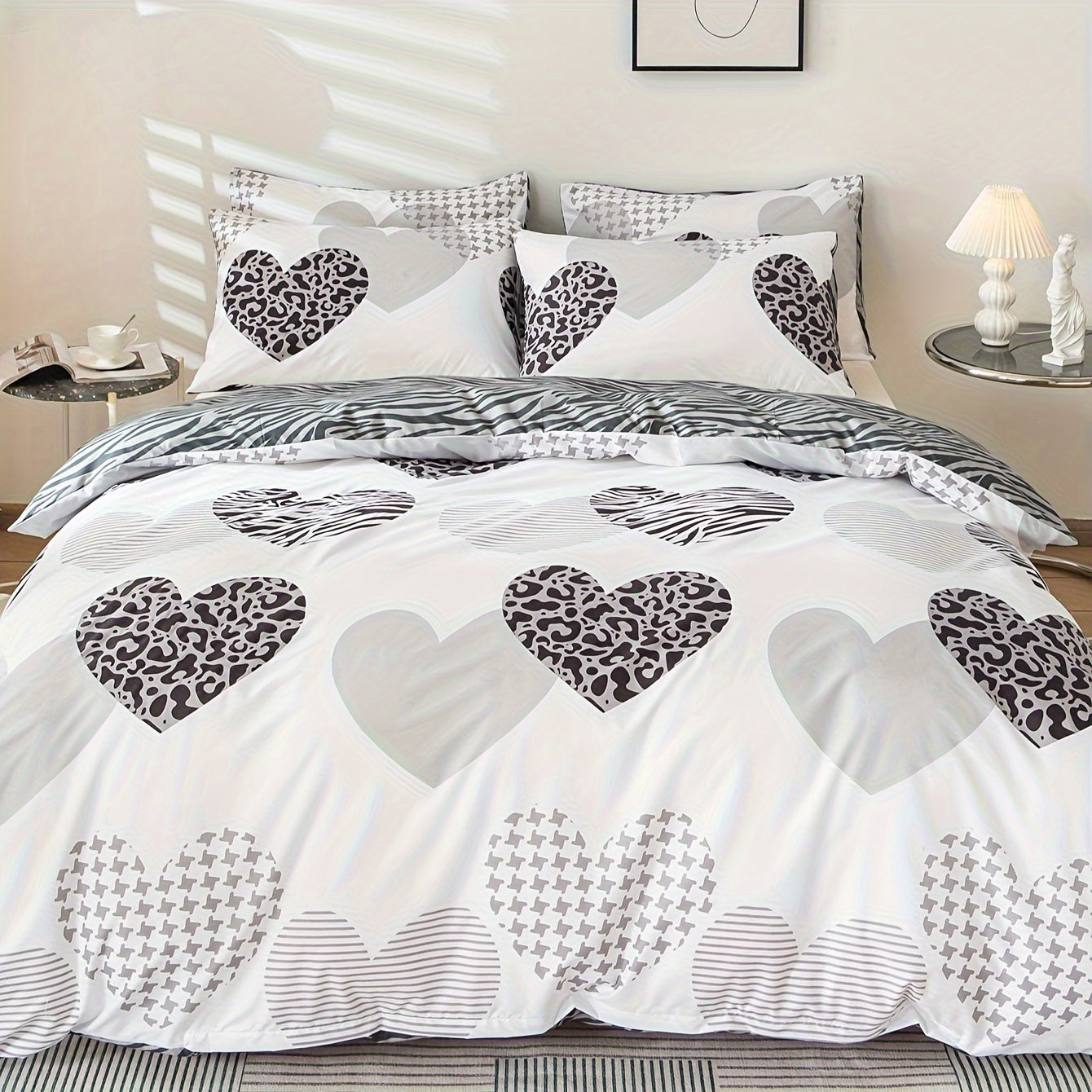 3pcs Multicolor Printed Duvet Cover Set | Polyester, Zipper Closure, Machine Washable, All-season Use