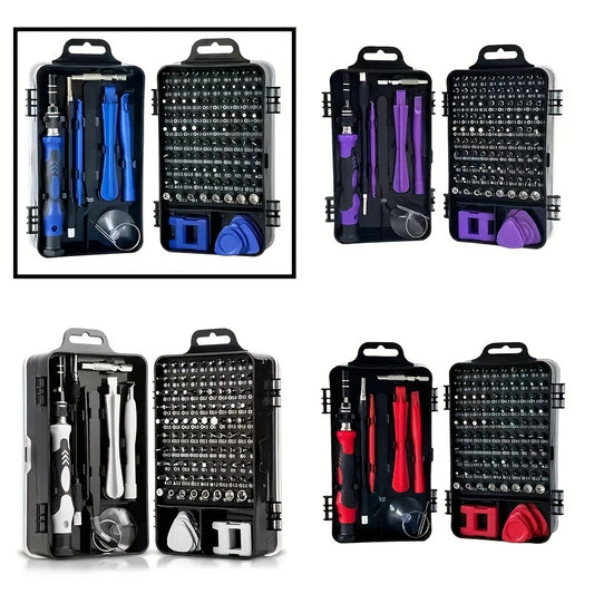 VVIA 115pcs Cell phone kit Precision Screwdriver Repair Tool Kit, Multi-function Electronic Screwdriver Set, Watch Mobile Phone Disassembly Repair Screwdriver Tools(Black)