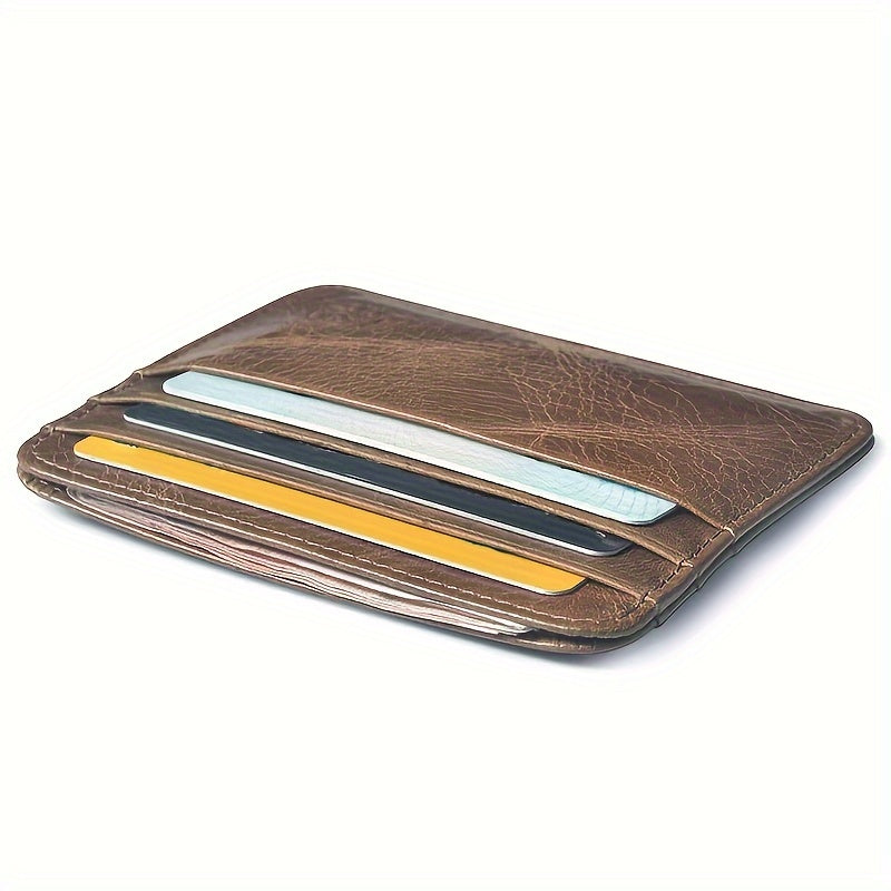 Minimalist Credit Card Holder Anti-theft Leather Wallet, Slim Front Pocket Wallet Christmas Gift