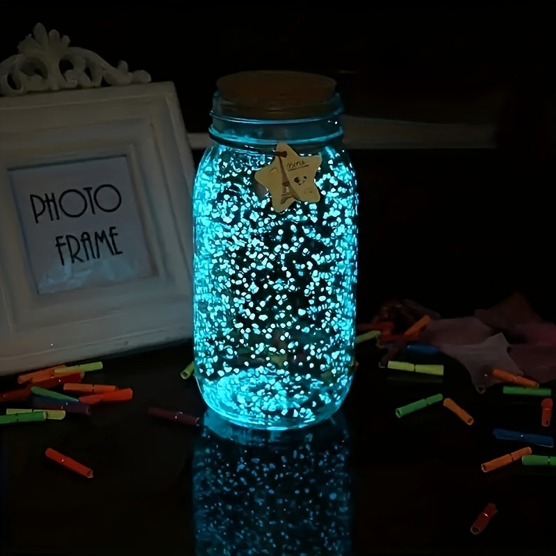 1000pcs/bag Garden Gardening Aquarium Viewing Fluorescent Small Gravel Broken Vase Hourglass Luminous Sand Fluorescent Particles, 25g
