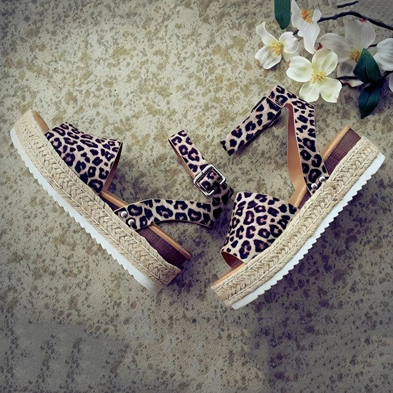 Chic Womens Open Toe Platform Espadrilles - Ankle Strap, Lightweight, Non-Slip Sole - Versatile Summer Sandals