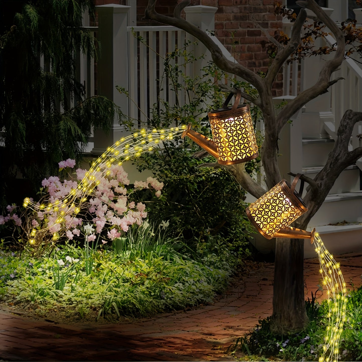 1pc Solar-Powered Watering Can Lantern - Durable Metal, Waterproof Outdoor Decor - Romantic Ambient Light for Gardens, Patios, Yards, Pathways, Perfect Mothers Day & Holiday Gift