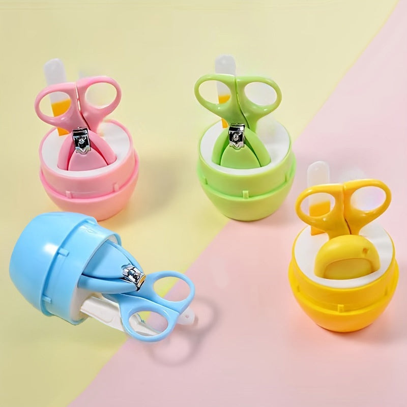 4pcs Infant Grooming Kit, 4-In-1 Nail Clipper Set, Includes Nail Clippers, Scissors, Nail File, And Tweezers