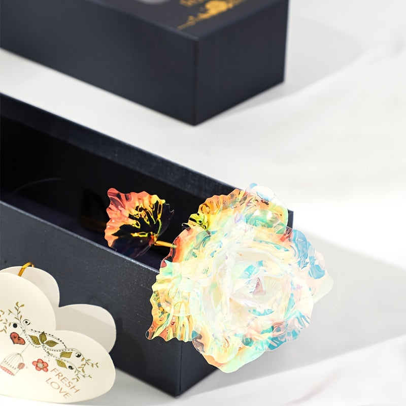 1 Set Exquisite Artificial Rose Flower - Realistic Valentine's Day Simulation Rose with Gift Box, Romantic Handmade Design, Perfect for Girlfriend, Party, Wedding, New Year Gift, Anniversary, Birthday, and Special Occasions