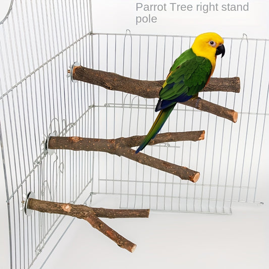 Durable Wooden Bird Perch for Cage - Comfortable Grinding Stick for Birds - Fun Bird Toy and Supplies