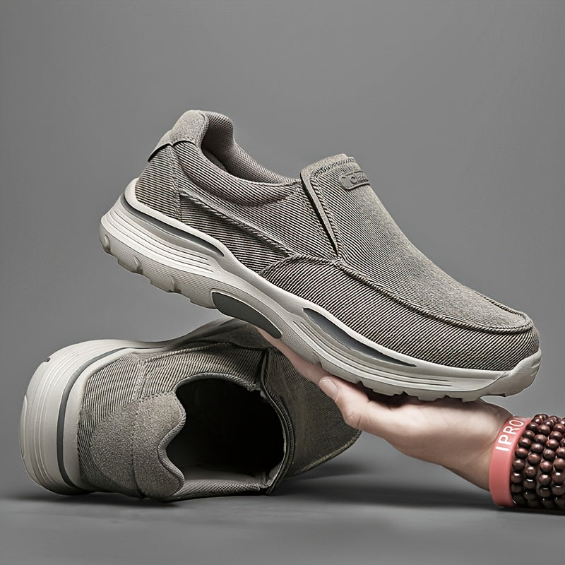 Men's Canvas Breathable Slip On Loafer Shoes Comfortable Walking Sneakers