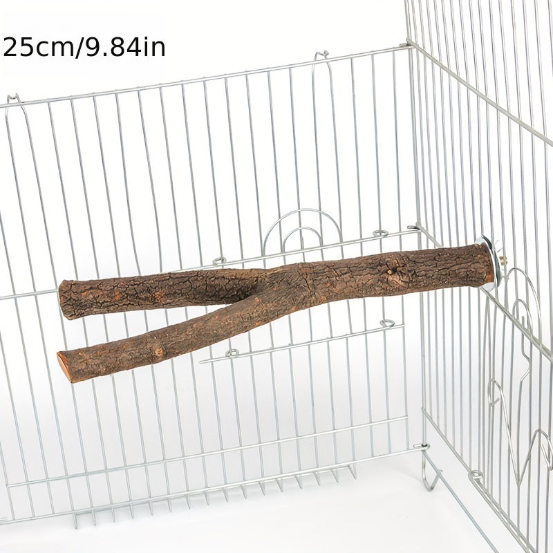 Durable Wooden Bird Perch for Cage - Comfortable Grinding Stick for Birds - Fun Bird Toy and Supplies