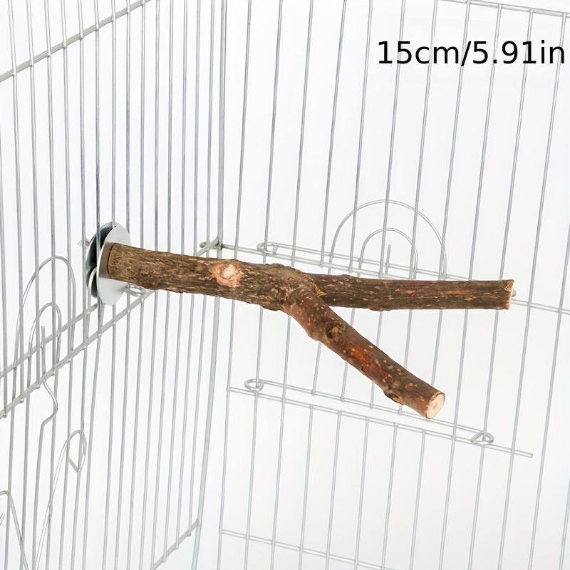 Durable Wooden Bird Perch for Cage - Comfortable Grinding Stick for Birds - Fun Bird Toy and Supplies