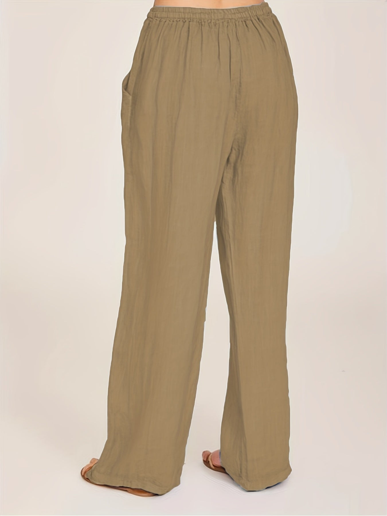 Drawstring Wide Leg Pants, Solid Loose Palazzo Pants, Casual Every Day Pants, Women's Clothing