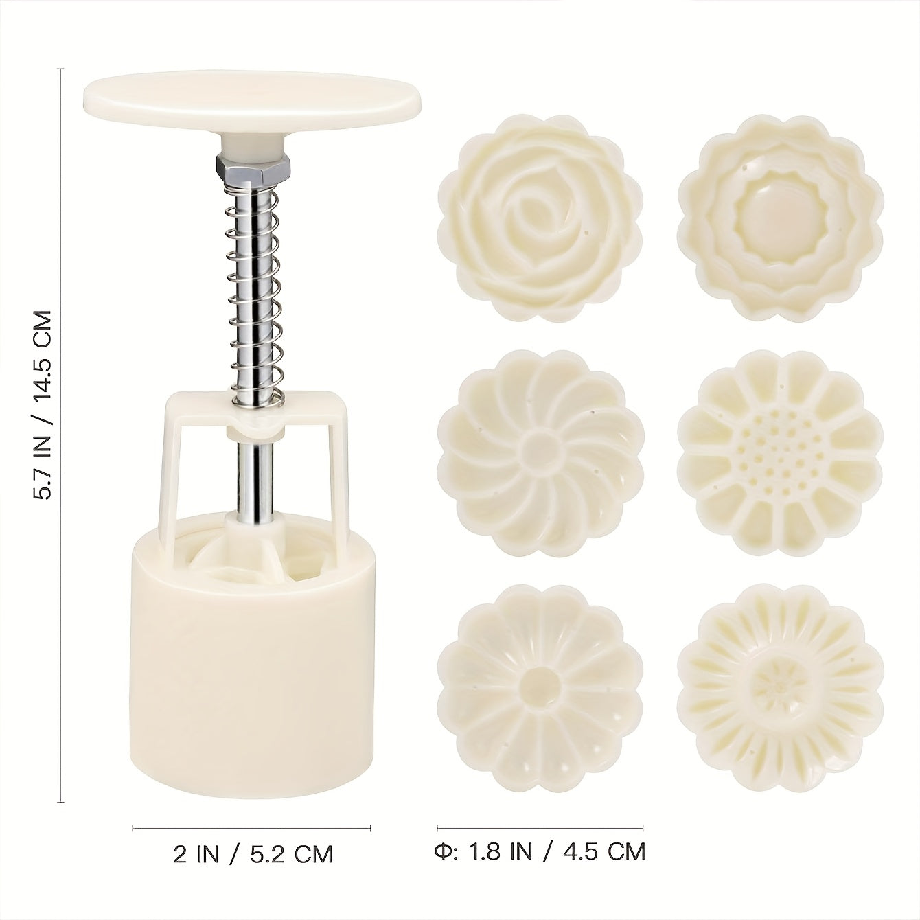 LONCHIP 6pcs Non-Stick ABS Baking Mold Set with Cake, Cookie, Flower & Rose Molds - DIY Pastry Kit for Cupcakes, Cakes, Ice, Soap Making, Easy Release & Durable for Bakers, Party Desserts, Holiday Treats