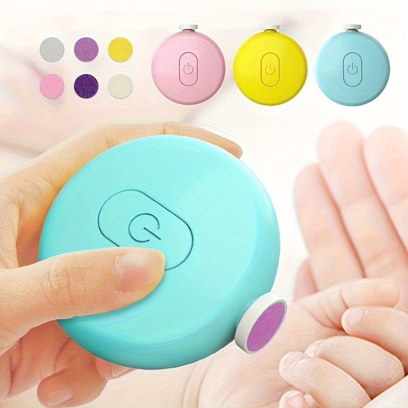 Newborn Safety Electric Nail Trimmer Kit - 6 Replaceable Grinding Heads, Low Noise, Ergonomic Design, Easy to Use for Infants, Children, and Adult Toenails - Perfect for Gentle, Safe, and Precise Nail Care
