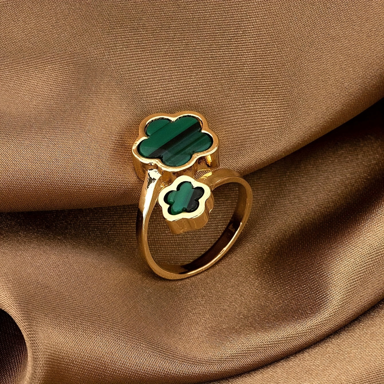 Elegant Clover Flower Open Adjustable Ring Classic Daily Wear Finger Ring Holiday Gift