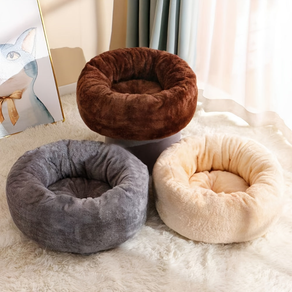 1pc Extra Large Plush Pet Bed with Soft Cushioned Interior - Heavy-Duty All-Season Comfort, Plush Bedding for Small/Medium/Large Dogs & Cats, No Assembly Needed - Ideal Christmas Gift for Pets, Cozy