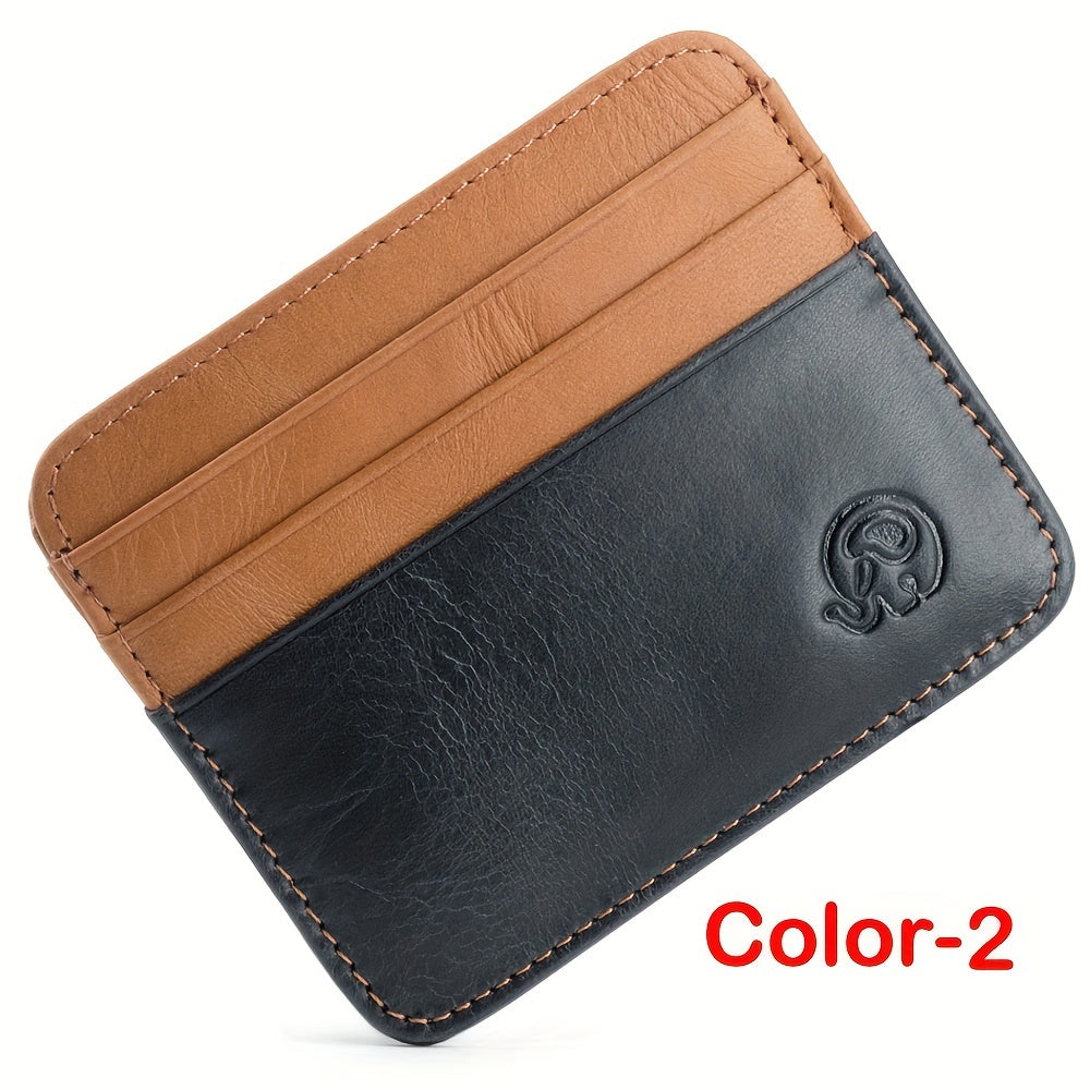 Minimalist Credit Card Holder Anti-theft Leather Wallet, Slim Front Pocket Wallet Christmas Gift
