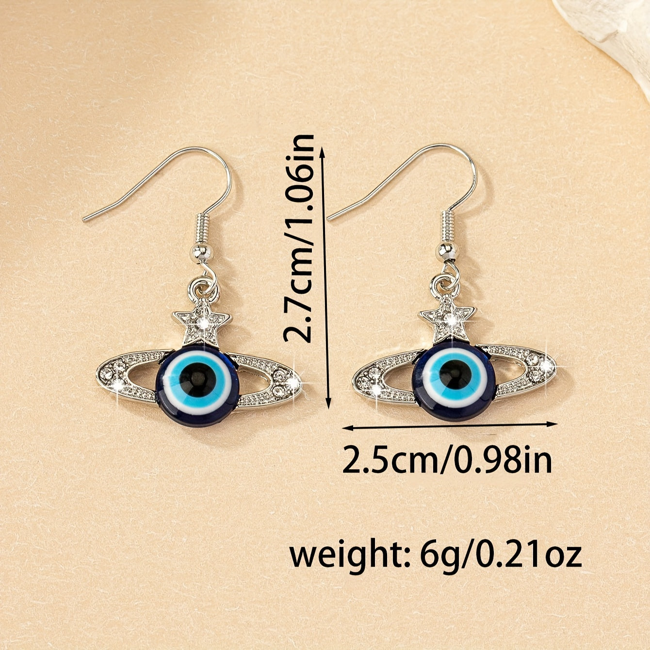 Devils Eye Dangle Earrings - Whimsical Cartoon Character Design, Durable Plated Jewelry Construction, Dangle Earrings with Hypnotic Movement - Irresistibly Cute and Quirky, Creatively Designed for Fashion-Forward Women, Uniqu