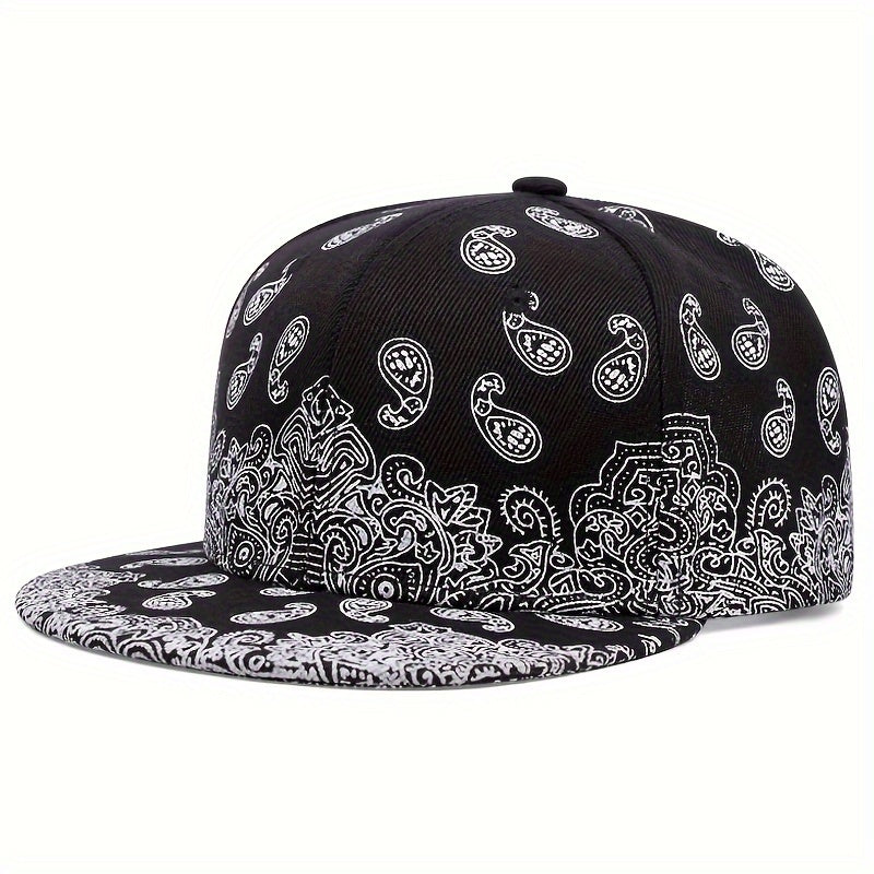 Cashew Flower Pattern Button Hat for Men and Women Retro Hat Outdoor Sports Sunshade Hat